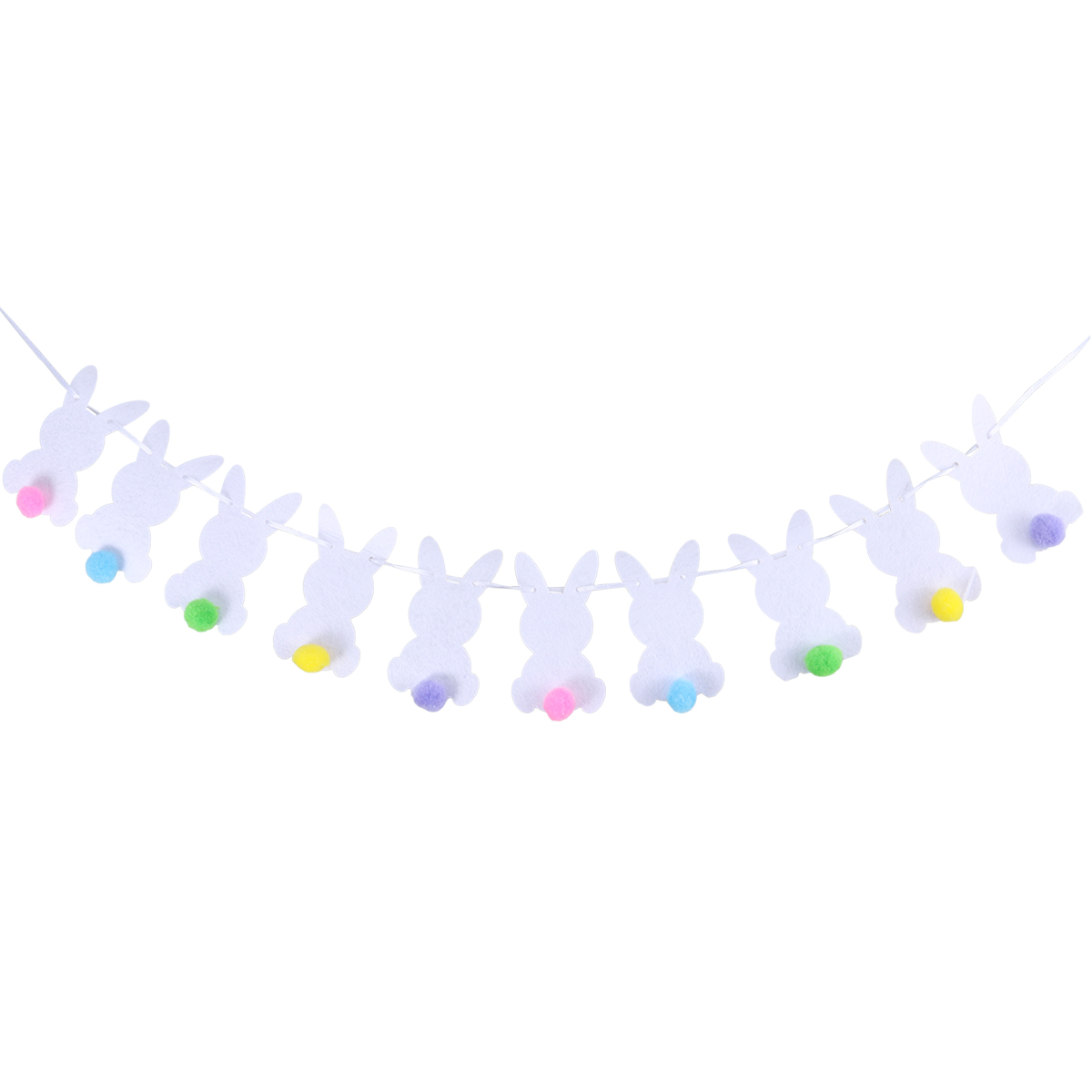 2.5 Meters Easter Festival Banners Rabbit Shape Bunting Banners for Easter Decorations Party Favors Photo Prop